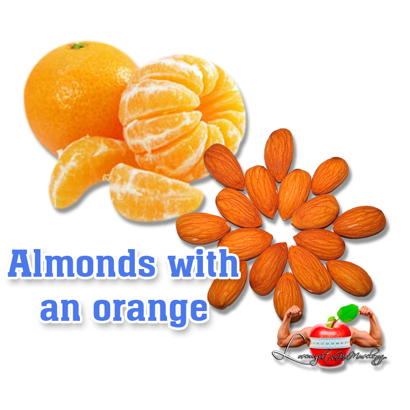 Almonds with an orange