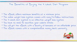 The benefits of buying the 4 Week Diet Program