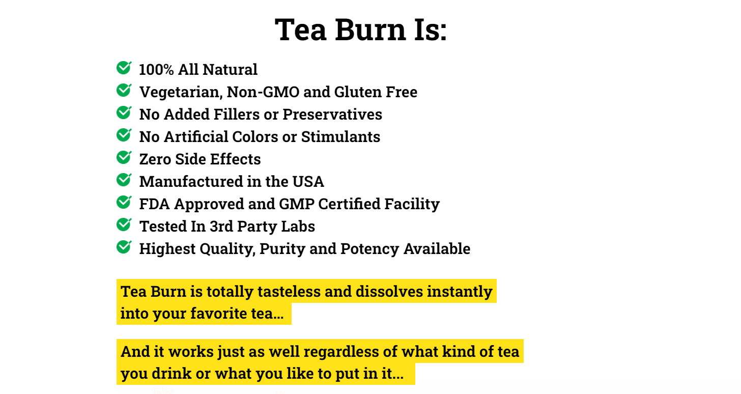 Tea Burn Pros